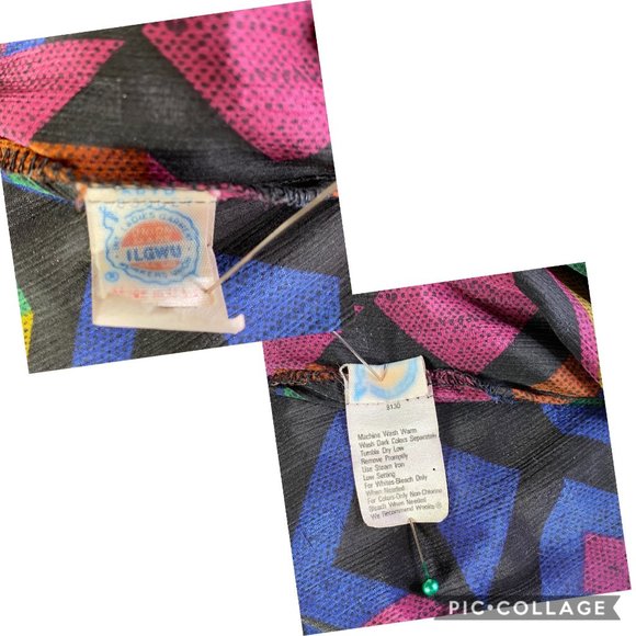 Vintage Geo Artsy MOD Mock Neck Blouse - Picture 8 of 8